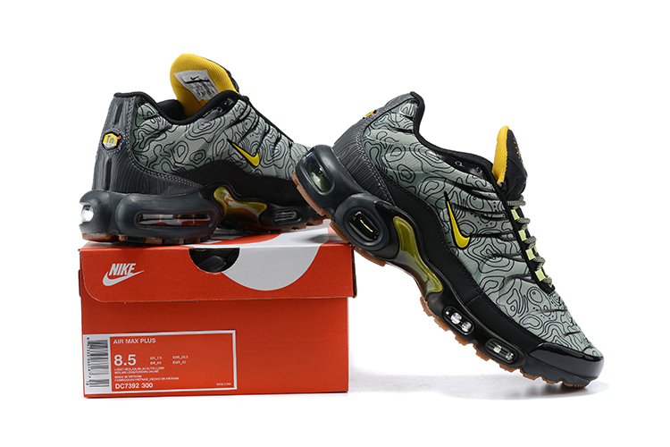 Men Nike Air Max Plus Colorful Grey Black Yellow Running Shoes - Click Image to Close